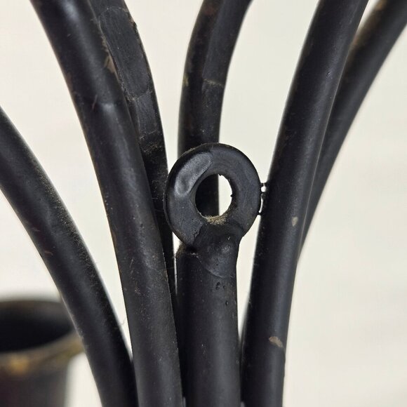 Pair of Metal Fleur de Lis Sconces Wall Hanging Black Gold Hilights Taper Candle - Picture 7 of 10